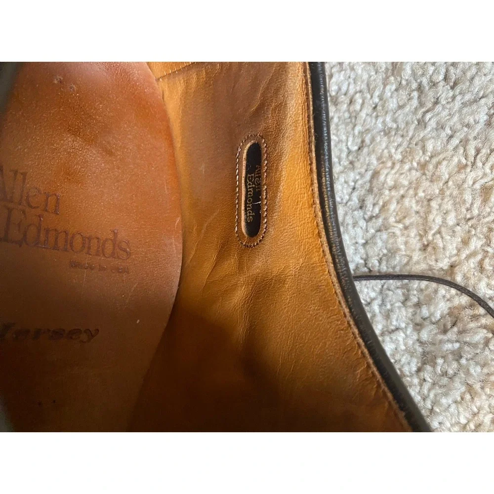 Allen Edmonds Shoes Hersey Men Leather Braided Weave 10.5 Career Event sku2